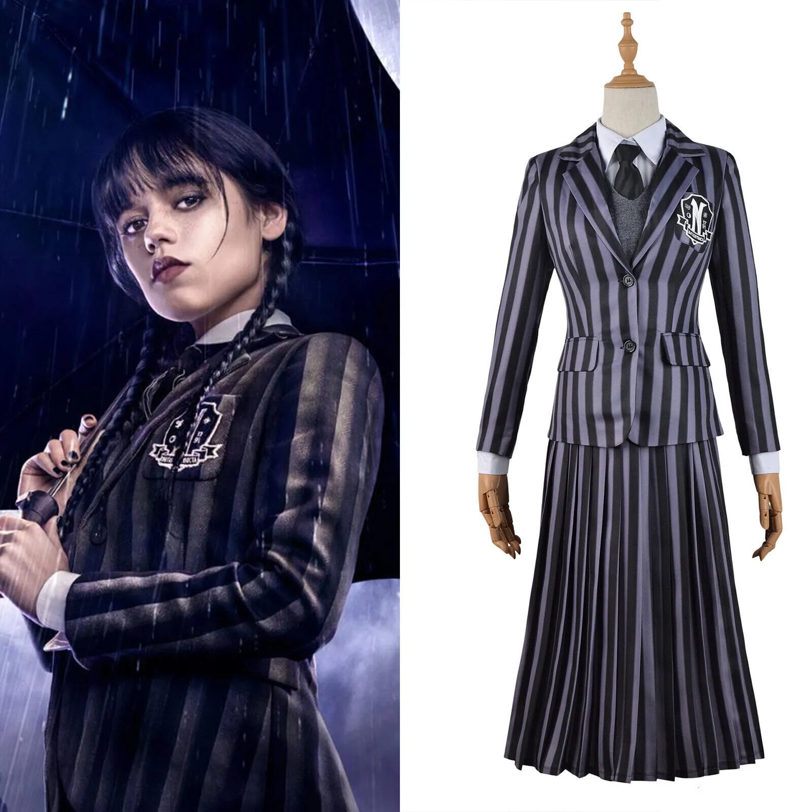 Wednesday Addams School Uniform Cosplay Costume