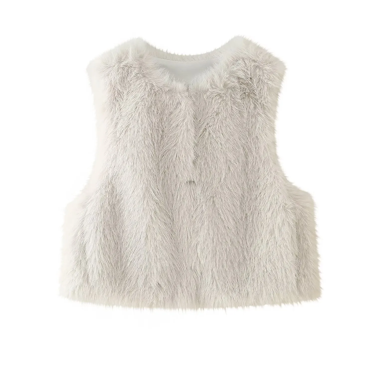 Women Clothing Autumn Winter Street Artificial Fur Effect Short Vest