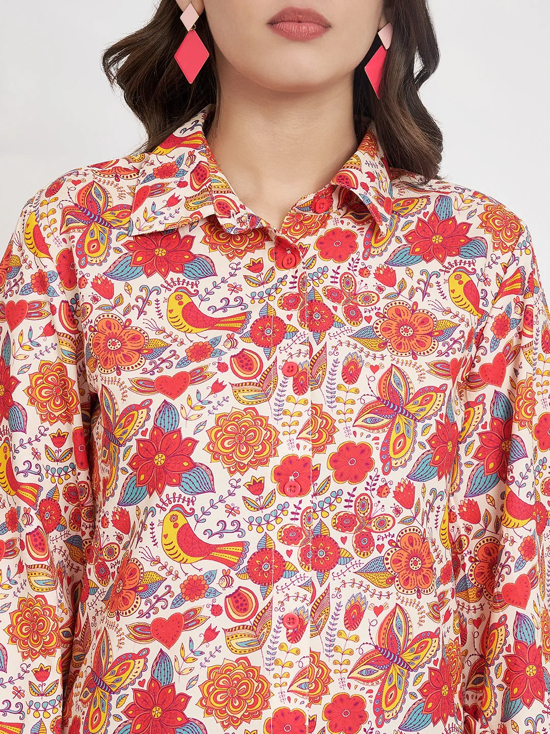 Women Floral Printed Casual Shirt