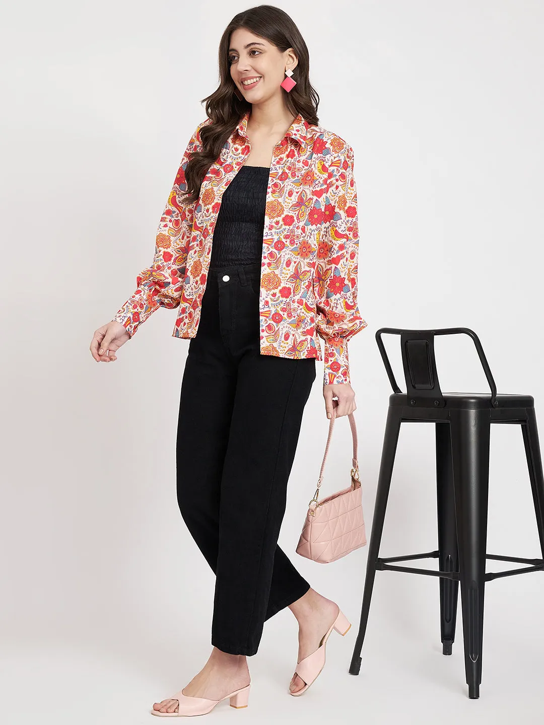 Women Floral Printed Casual Shirt