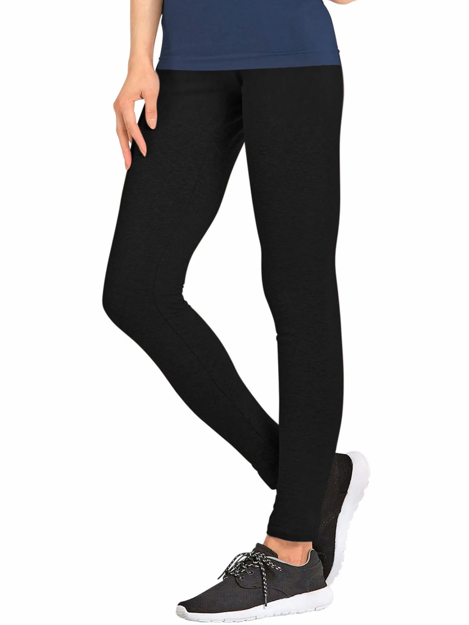 Womens Basic Full Length Cotton Leggings