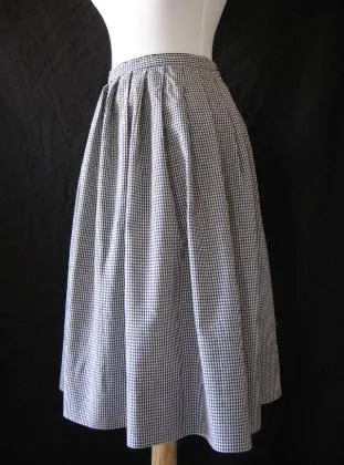 Women's Vintage 50s Skirt Suit Outfit Jacket Rockabilly Gingham Cotton Small VFG