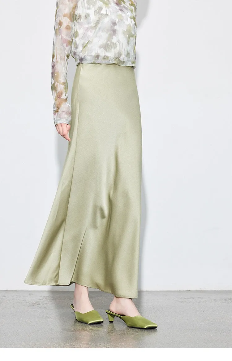 Zen Satin Bias Cut Maxi Skirt